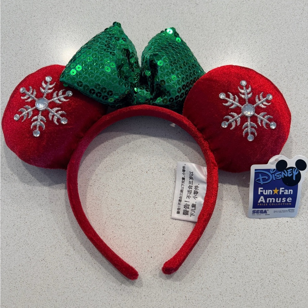 Festive Red and Green Sequin Ears